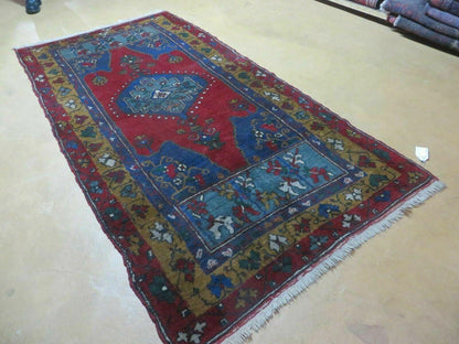4' X 8' Vintage Handmade Turkish Kazak Pattern Wool Rug Carpet Nice # 105 - Nuvé