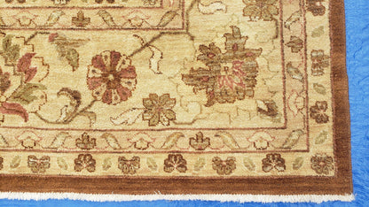 Indo Persian Rug 10x14, Mahal Sultanabad Oriental Carpet, Burnt Orange & Beige, Handmade Wool Area Rug - Nuvé