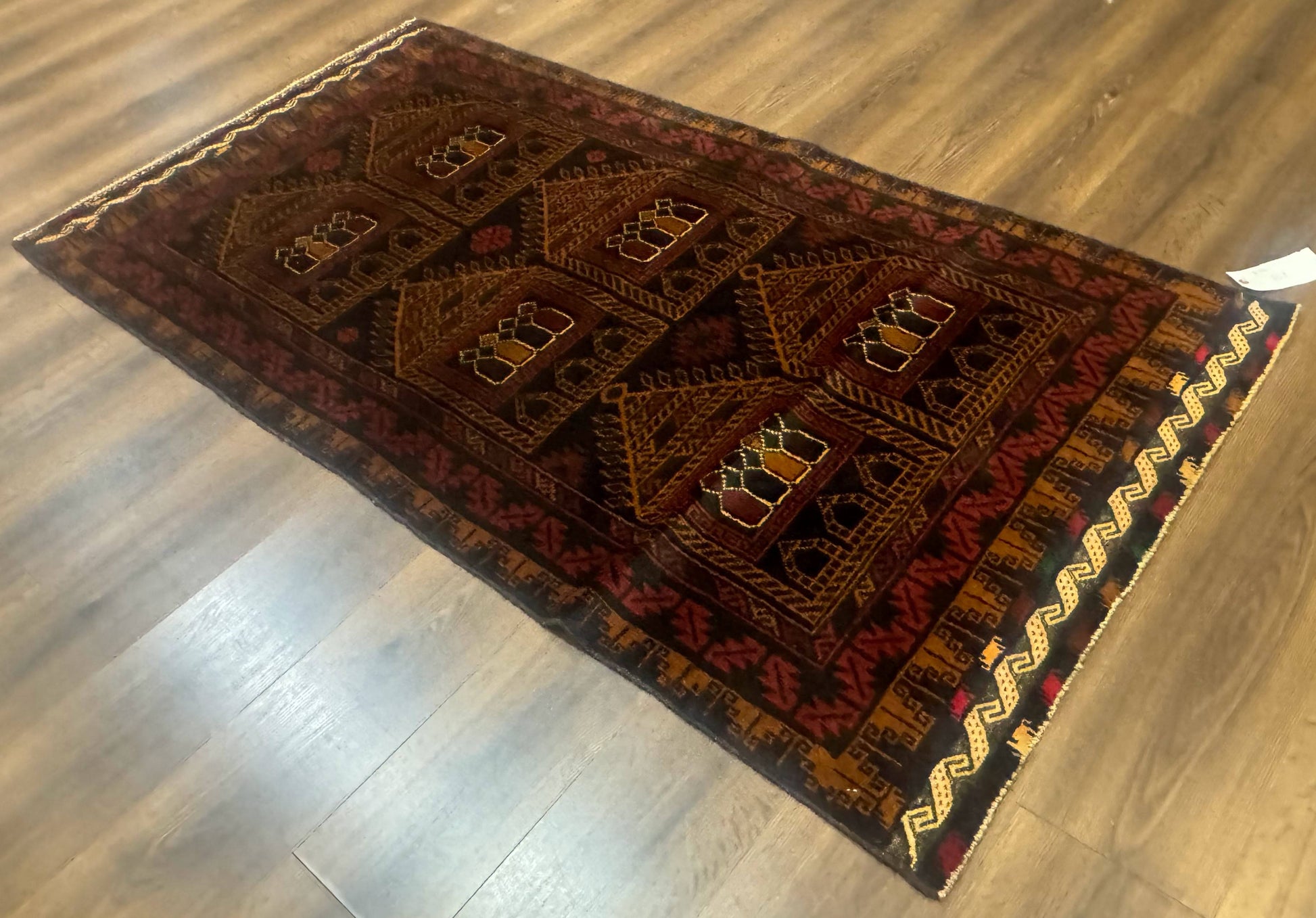 Afghan Rug 3x7, Navy Blue, Tribal Rug, Balouch Carpet, New - Nuvé