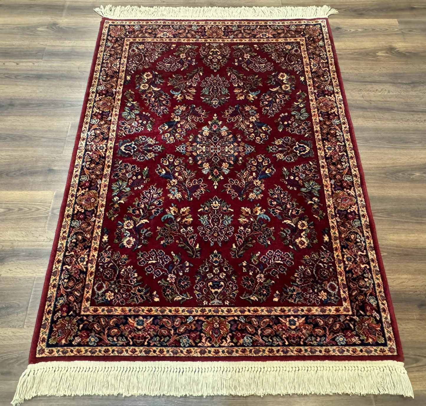 4x6 Karastan Rug Red Sarouk #785, Wool Pile Original 700 Series, Vintage Discontinued - Nuvé