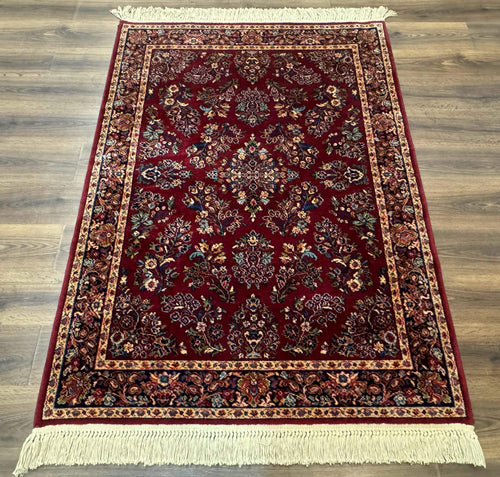4x6 Karastan Rug Red Sarouk #785, Wool Pile Original 700 Series, Vintage Discontinued - Nuvé