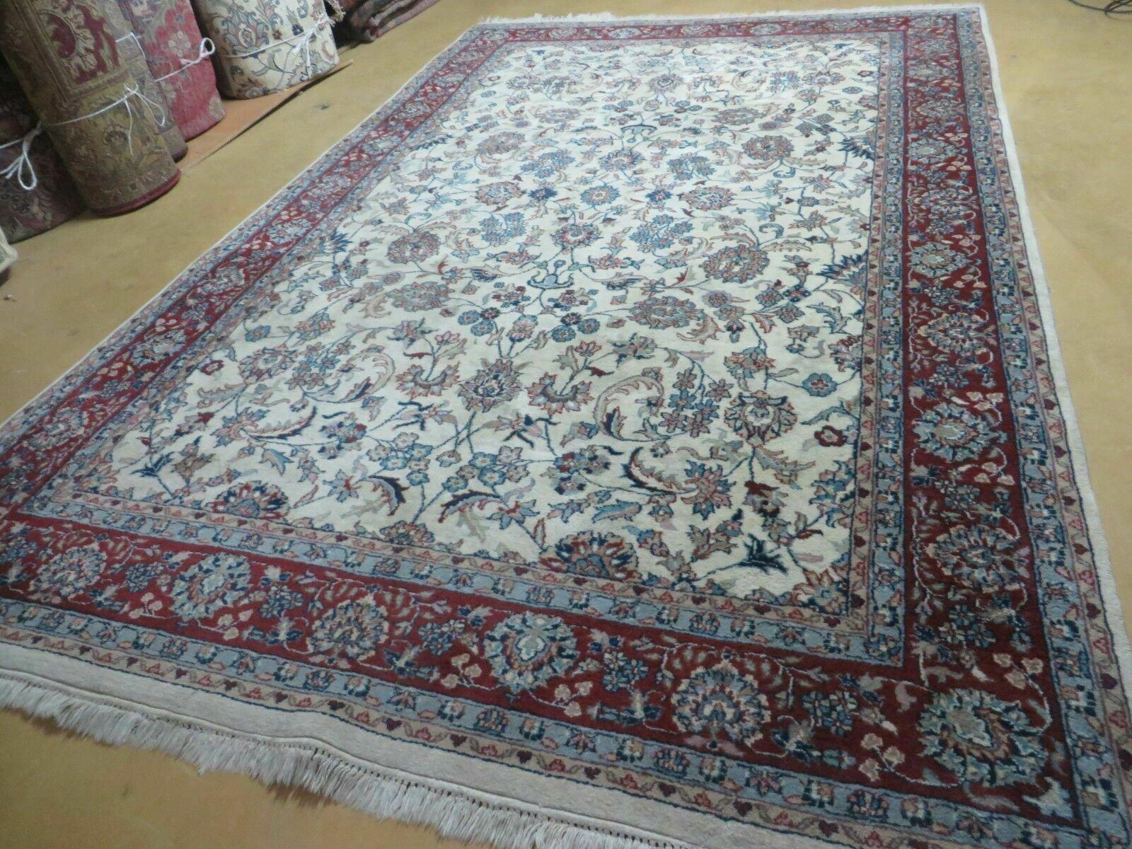 6' X 9' Vintage Handmade Fine Chinese Floral Oriental Wool Rug Carpet Beige - Nuvé