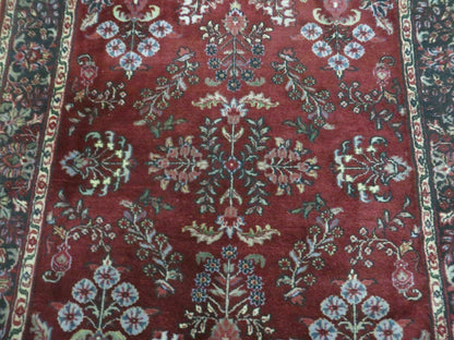 4' X 6' Vintage Handmade Fine India Jaipur Floral Oriental Wool Rug Red Nice - Nuvé