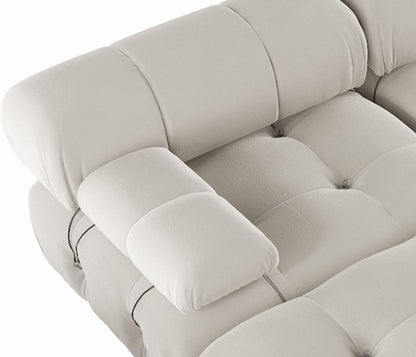 Nuvé® Takumi Velvet Modular Bouclé Cloud Sofa - Beige - 3 Seater Sofa - Nuvé