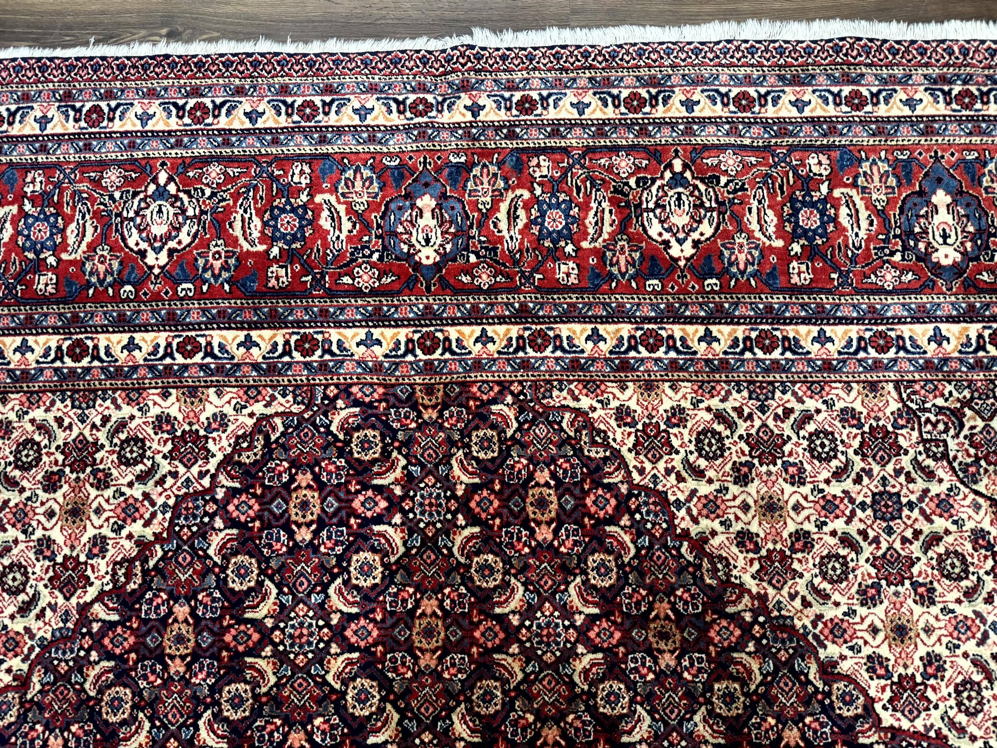 Persian Tabriz Rug 11x14 Navy Blue Herati Wool Carpet - Nuvé