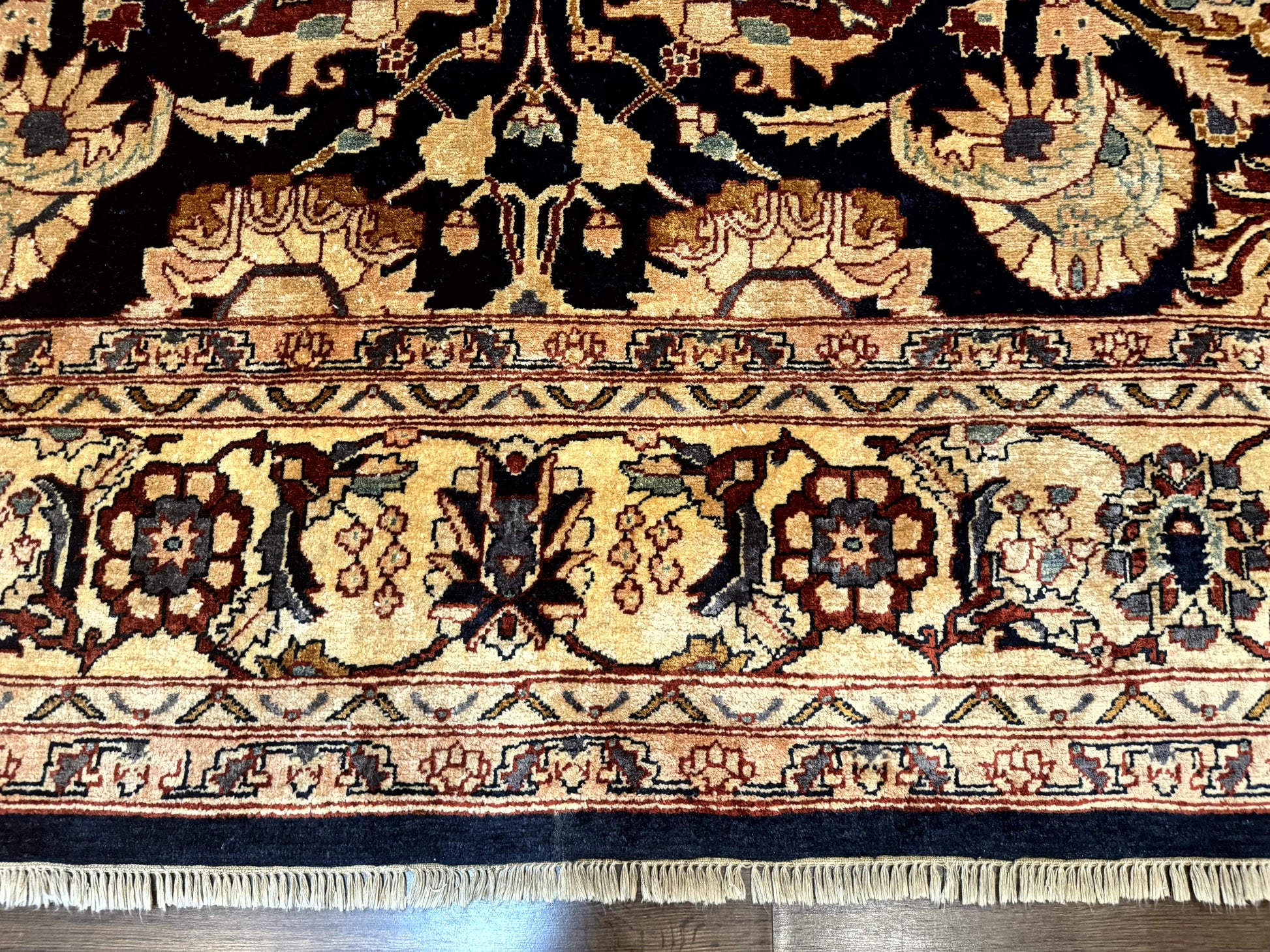 Pak Persian Bidjar Rug 10x13, Midnight Blue and Tan Pakistani Carpet - Nuvé