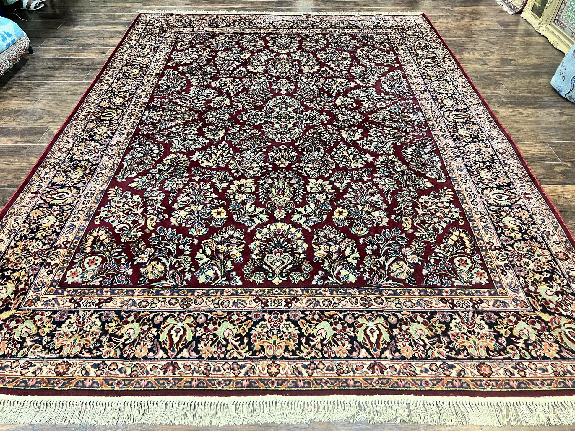 Karastan Rug 9x12 Red Sarouk #785, Wool Karastan Carpet, Discontinued Vintage, Original 700 Series, Karastan Area Rug - Nuvé