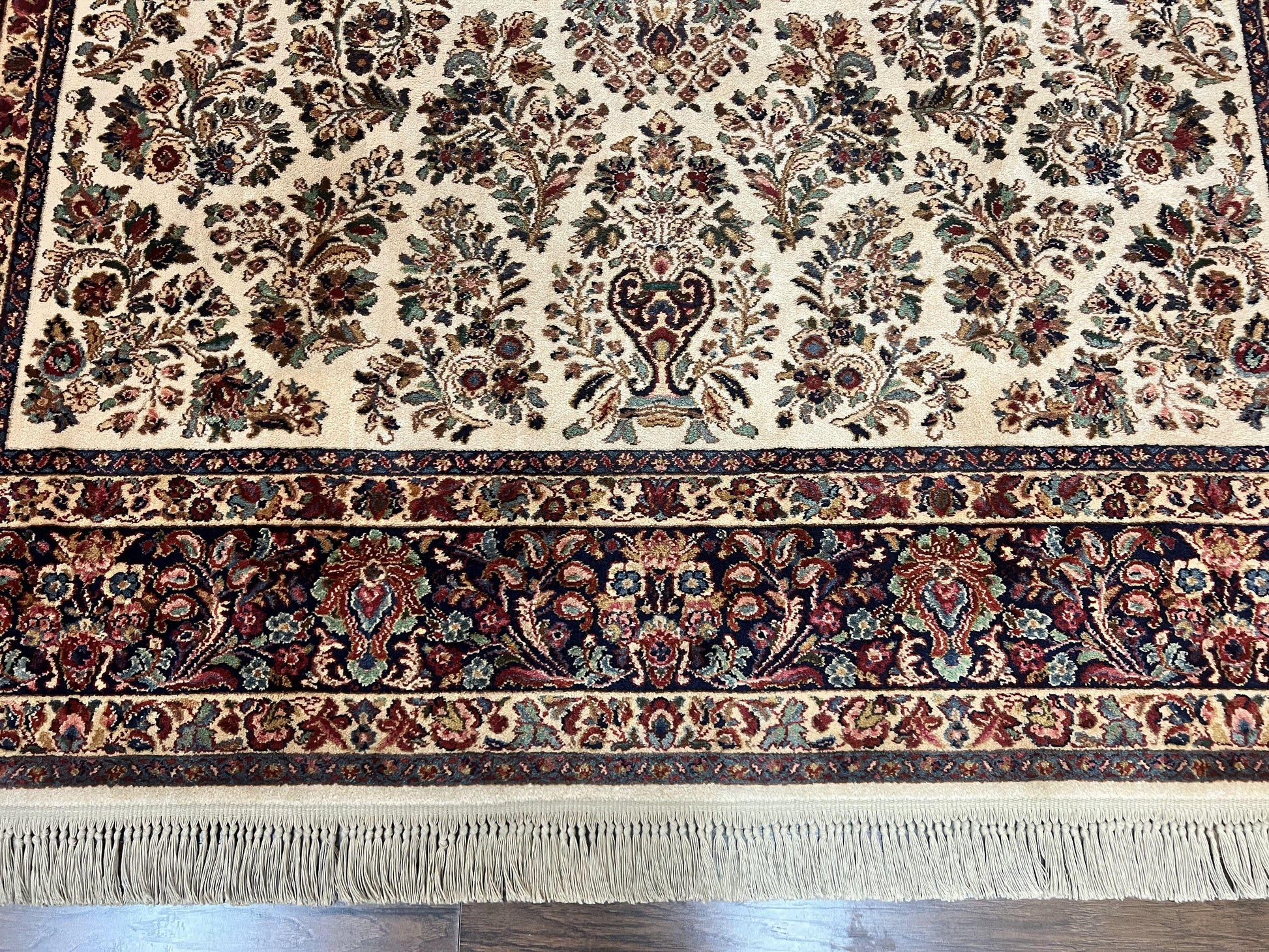 Karastan Rug 8' 8" x 12', Ivory Sarouk #760, Original Karastan Carpet 700 Series, Wool Karastan Area Rug, USA Made, Large Karastan w/ Label - Nuvé
