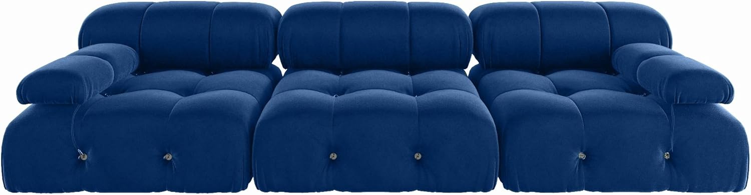 Nuvé® Takumi Velvet Modular Bouclé Cloud Sofa - Blue - 3 Seater Sofa - Nuvé
