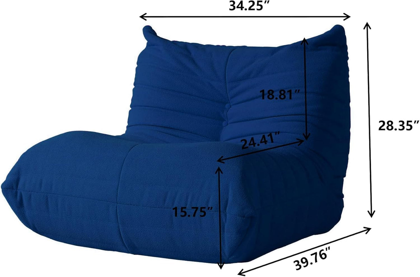 Muku Bouclé Chair - Blue - Single Seater - Nuvé