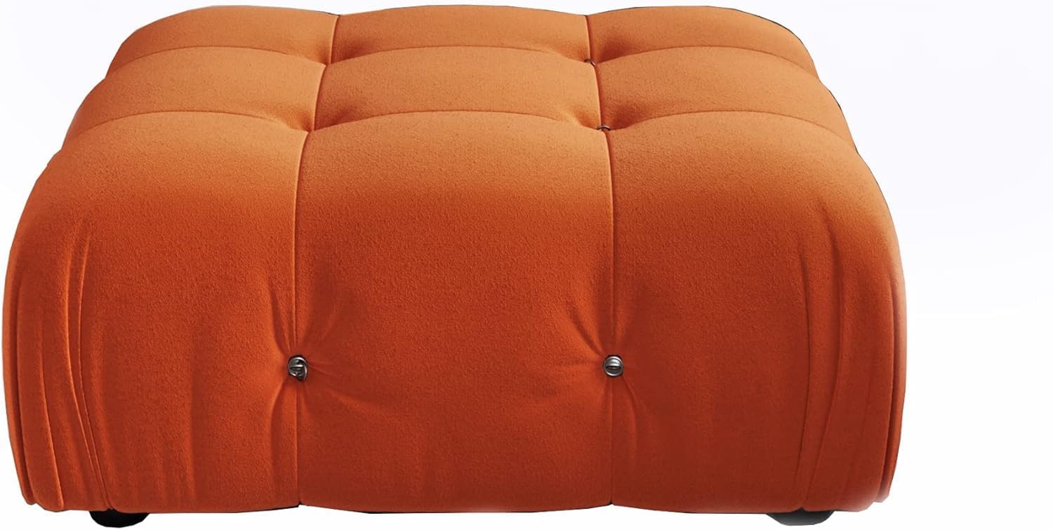 Nuvé® Takumi Velvet Modular Bouclé Cloud Sofa - Orange - Ottoman - Nuvé