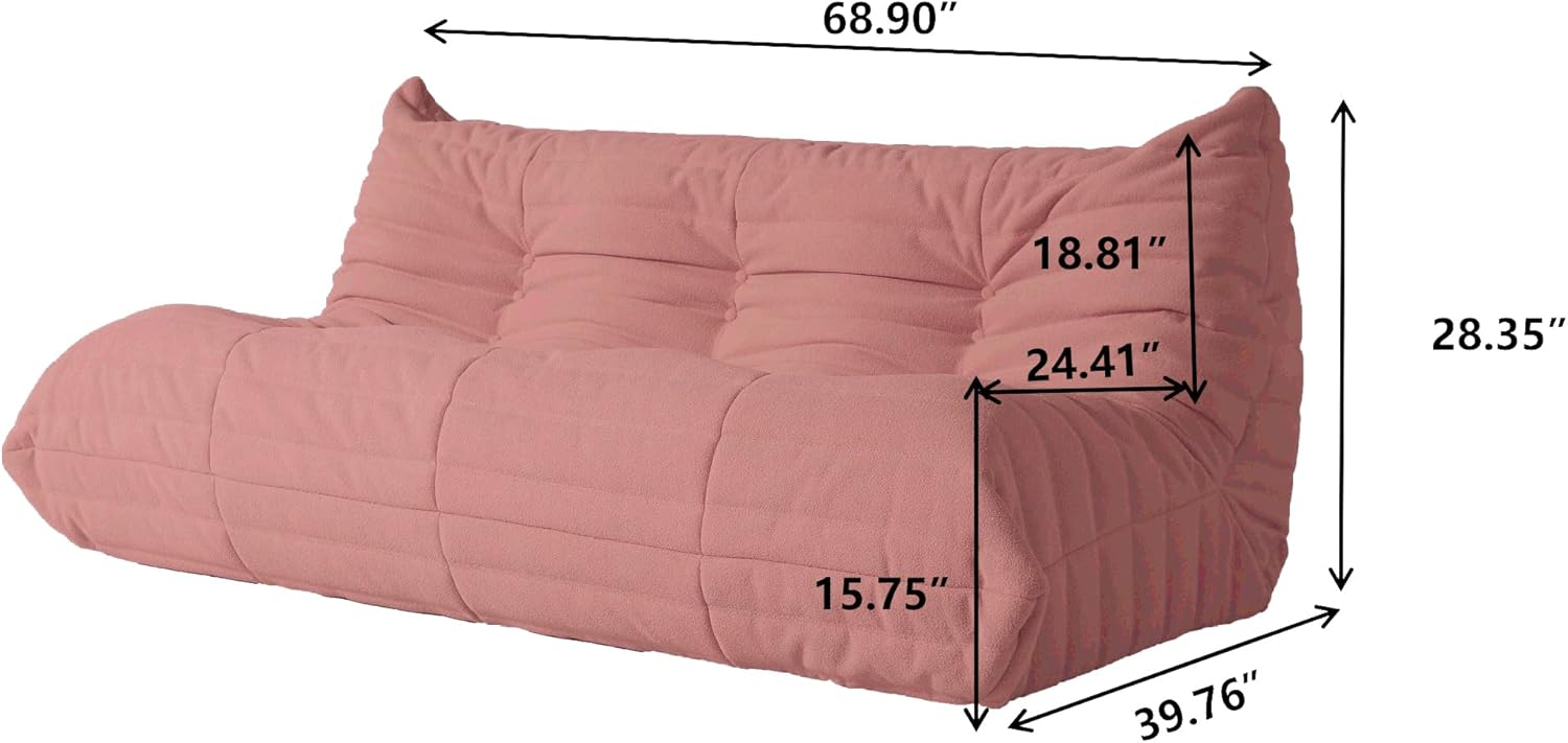 Muku Bouclé Chair - Pink - 3 Seater - Nuvé