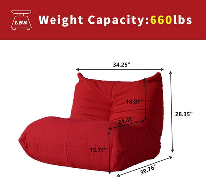 Muku Bouclé Chair - Red - Single Seater - Nuvé