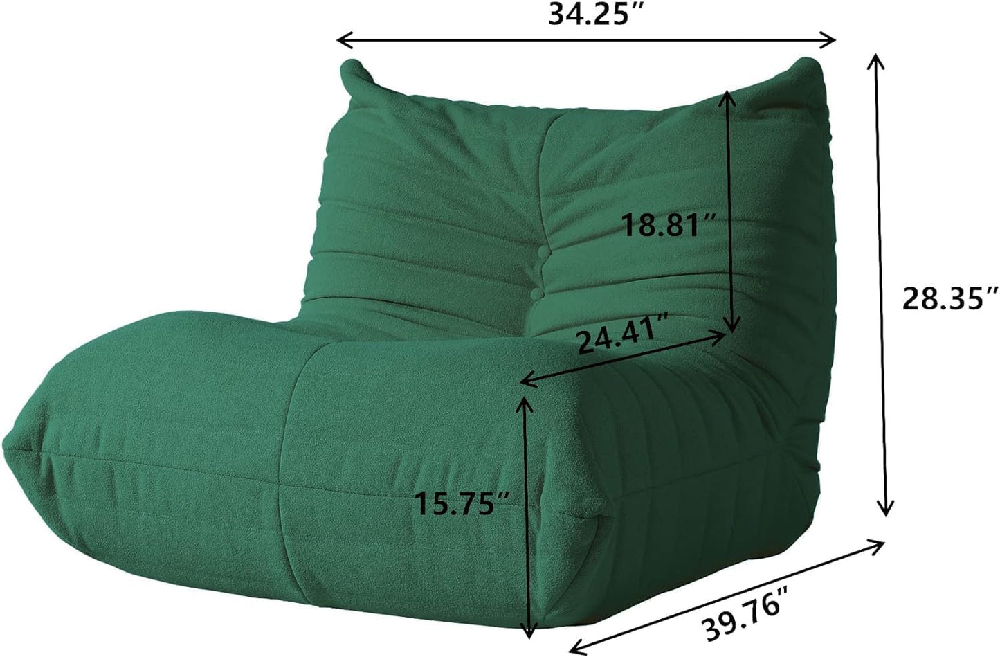 Muku Bouclé Chair - Green - Single Seater - Nuvé