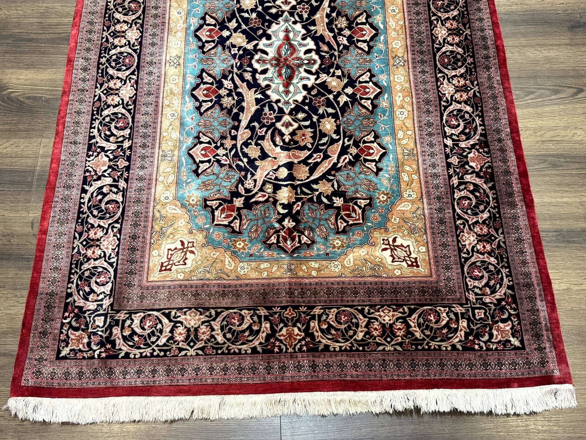Magnificent Persian Qum Silk Rug 3x5, Exceptionally Fine 780 KPSI, Signed, Rare - Nuvé