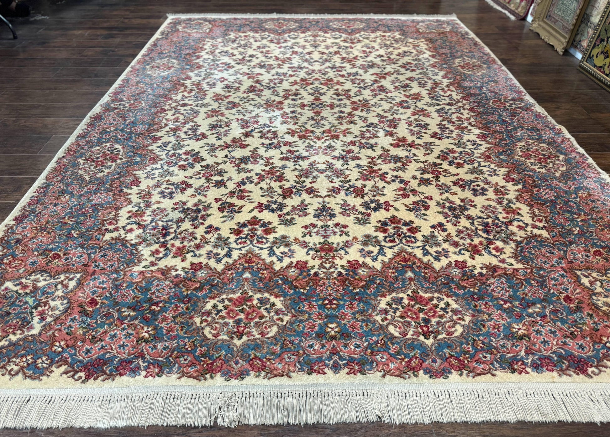 Karastan Rug 8.8 x 12 Ivory Kirman #788, Original 700 Series, Wool Karastan Carpet, Karastan Area Rug, Vintage Karastan, Living Room Rug - Nuvé