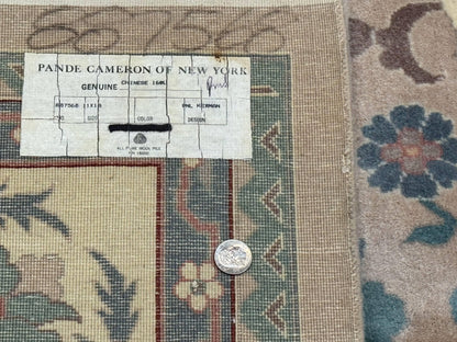 Palace Size Wool Rug 10x18, Sino Persian Kerman Rug, Oversized Hand Knotted Carpet, Light Taupe, Allover Pattern - Nuvé