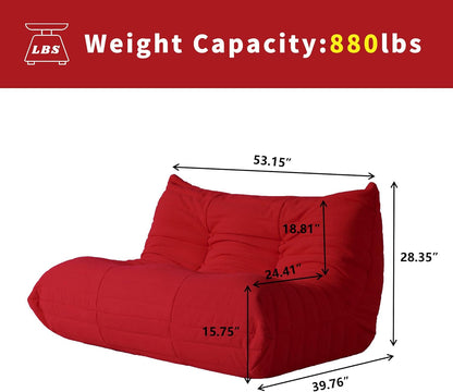 Muku Bouclé Chair - Red - 2 Seater - Nuvé
