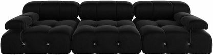 Nuvé® Takumi Velvet Modular Bouclé Cloud Sofa - Black - 3 Seater Sofa - Nuvé