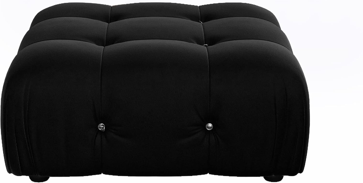 Nuvé® Takumi Velvet Modular Bouclé Cloud Sofa - Black - Ottoman - Nuvé