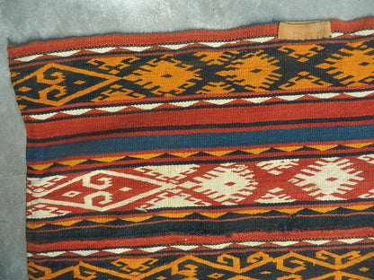 6' X 10' Antique 1930 Turkish Jajim Kilim Handmade Flat Weave Wool Rug Veg Dye