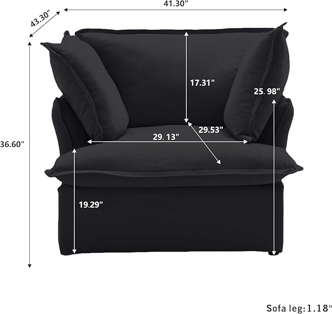 Sabi Modular Boucle Cloud Sofa - Orange - Single Seater Sofa - Nuvé