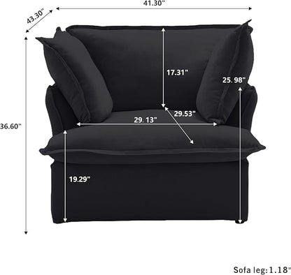 Sabi Modular Boucle Cloud Sofa - Orange - Single Seater Sofa - Nuvé