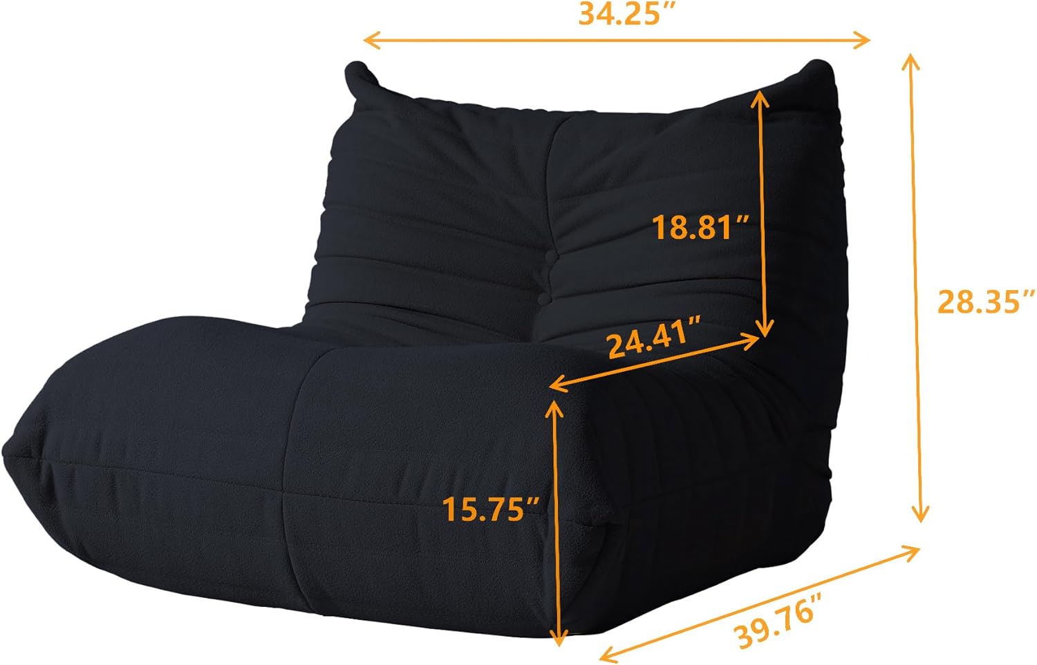 Muku Bouclé Chair - Black - Single Seater - Nuvé