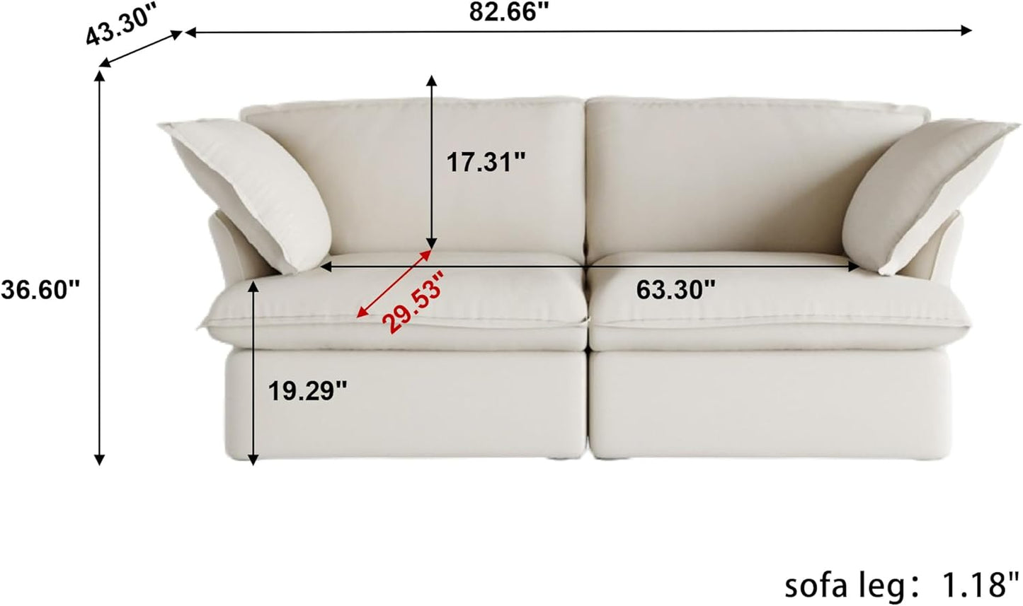 Sabi Modular Boucle Cloud Sofa - Beige - 2-Seater Sofa - Nuvé