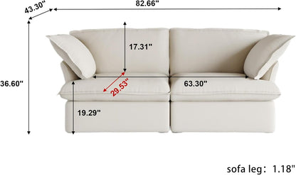 Sabi Modular Boucle Cloud Sofa - Beige - 2-Seater Sofa - Nuvé
