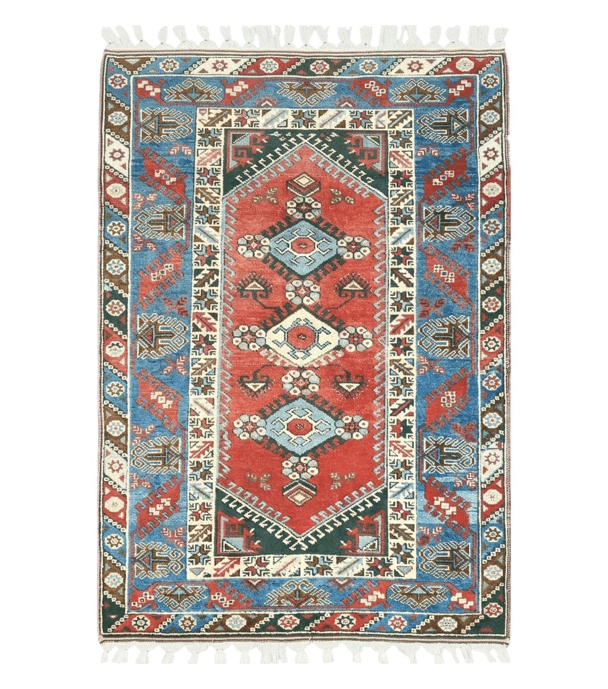 4' X 6' Handmade Turkish Super Kazak Shirvan Wool Rug Colorful