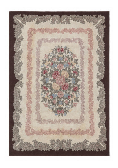 American Hand Hooked Rug 9x12, Vintage Aubusson Carpet, Wool