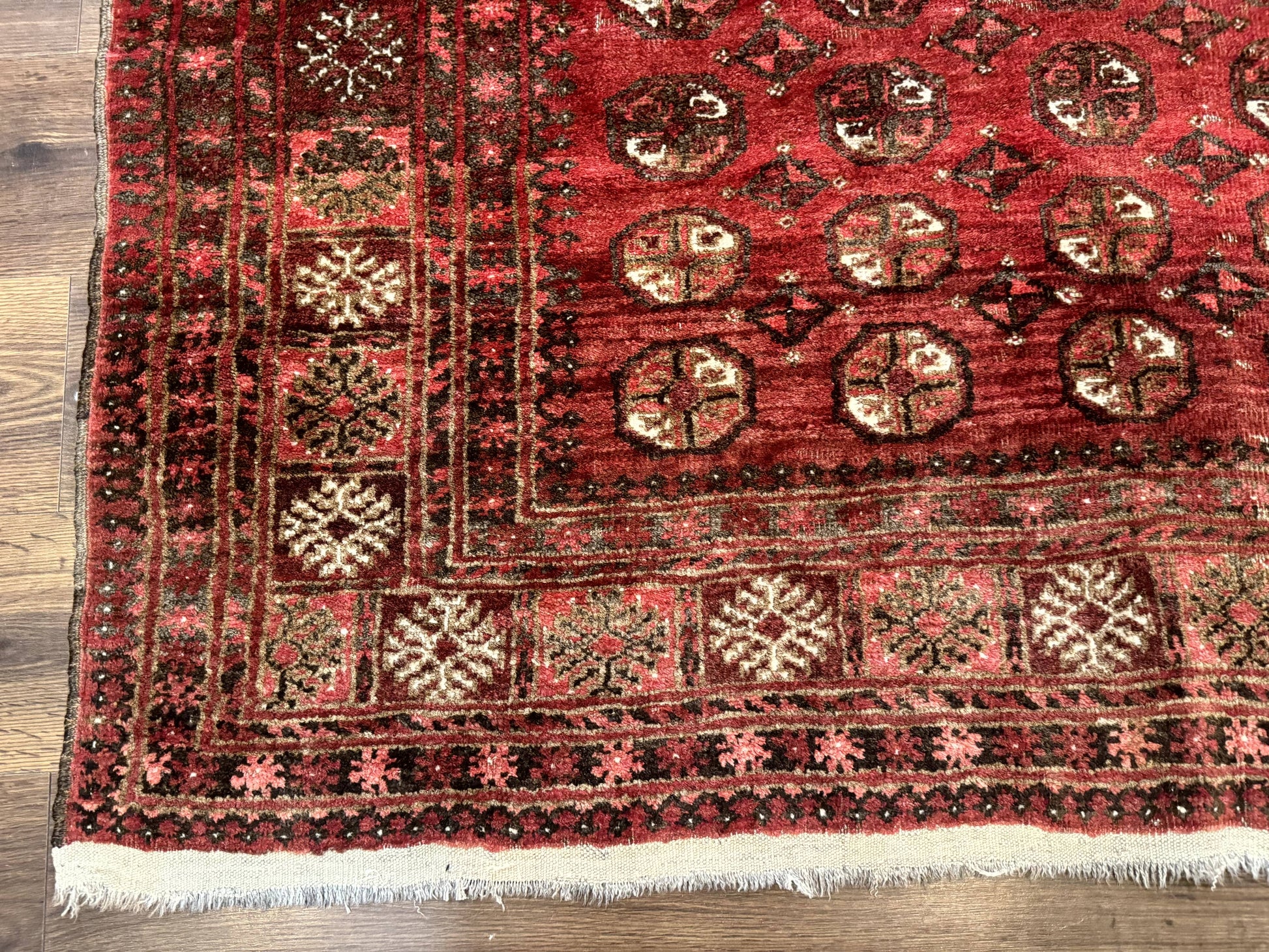 Antique Persian Turkoman Rug 5x6, Red - Nuvé