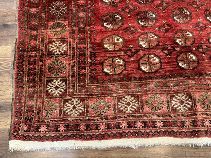 Antique Persian Turkoman Rug 5x6, Red - Nuvé