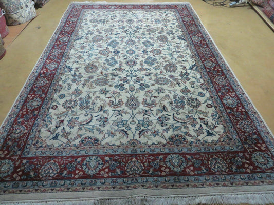 6' X 9' Vintage Handmade Fine Chinese Floral Oriental Wool Rug Carpet Beige - Nuvé