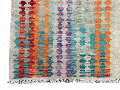 Colorful Kilim Rug 6x8 Multicolor Turkish Kilim Rug 6 x 8 Flat Weave Kilim Playful Anatolian Kilim Wool Kilim New Rug - Nuvé