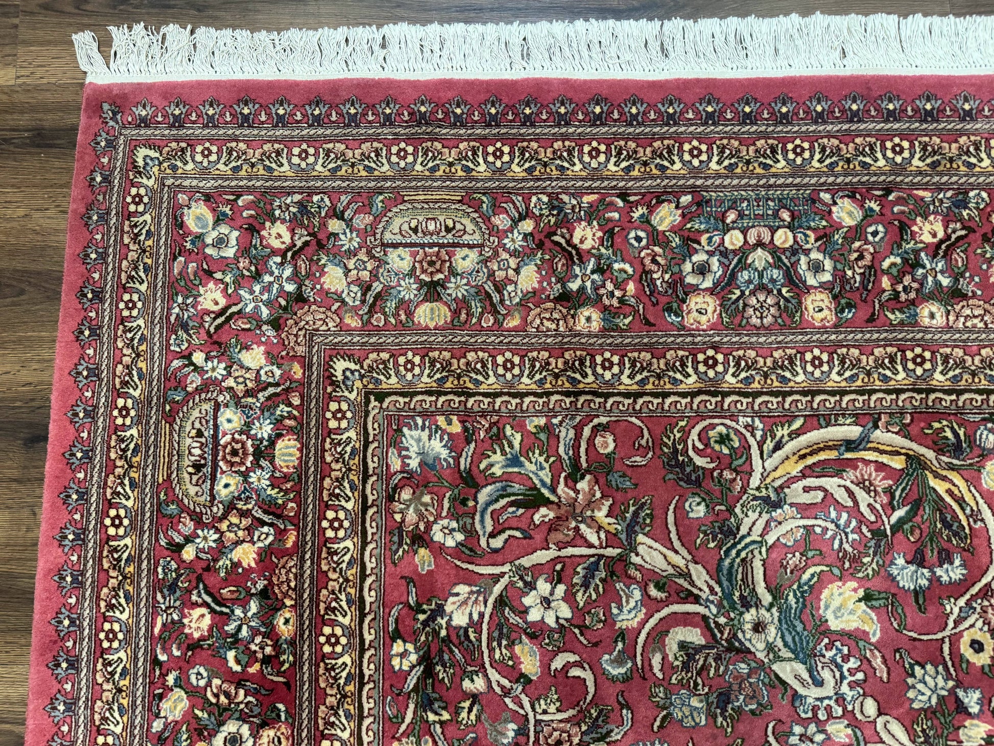 Sino Persian Rug 9x12, Fine 290 KPSI, Rose-Red, Floral Allover - Nuvé