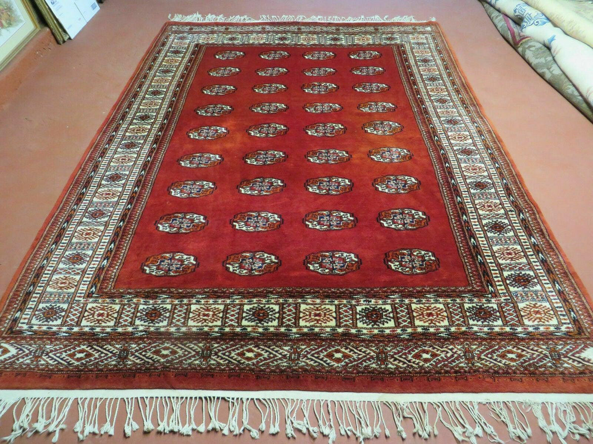 7' X 9' Vintage Handmade Bokhara Turkoman Pakistan Wool Rug Carpet Nice