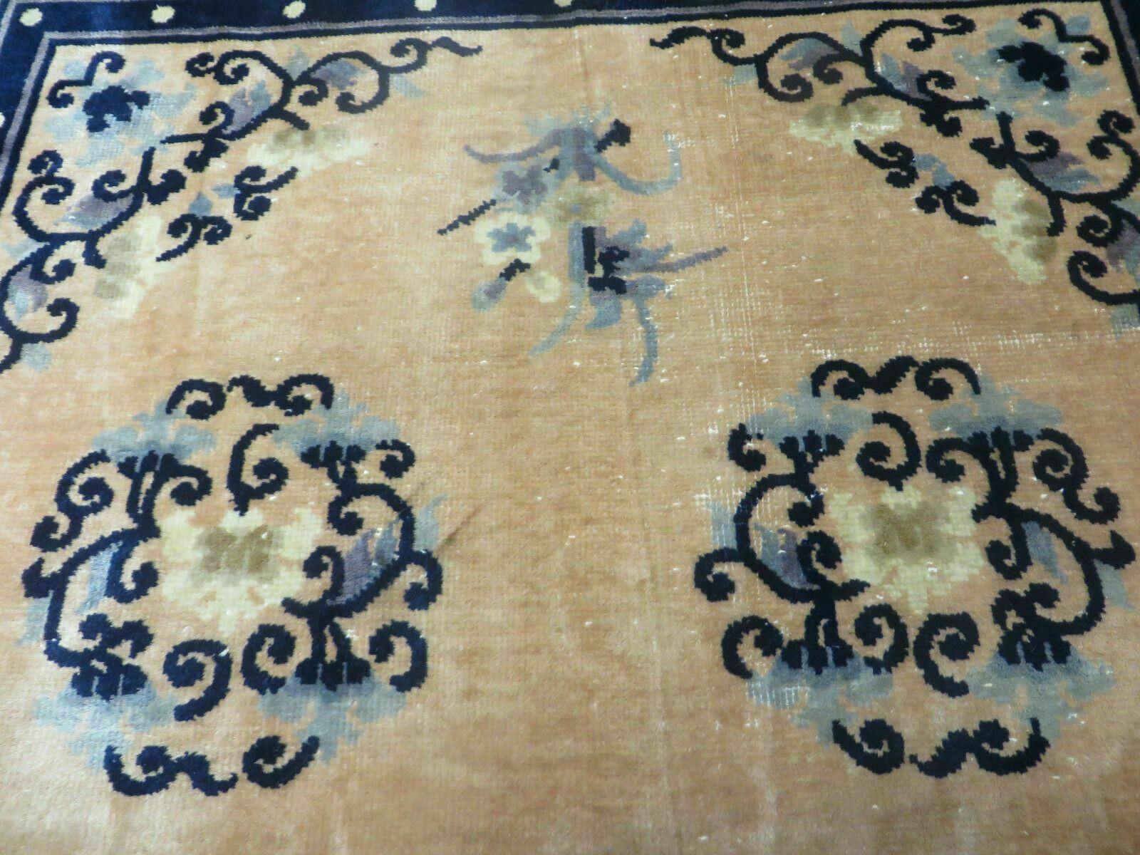 4' X 6' Antique Handmade Fine Knotted Peking Chinese Wool Rug Amiri Salmon - Nuvé