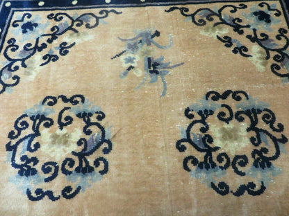 4' X 6' Antique Handmade Fine Knotted Peking Chinese Wool Rug Amiri Salmon - Nuvé