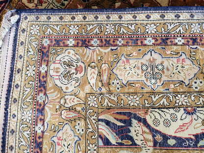 Semi Antique Persian Qum Silk Prayer Rug, Silk, Hand-Knotted, 3'6" x 5' - Nuvé