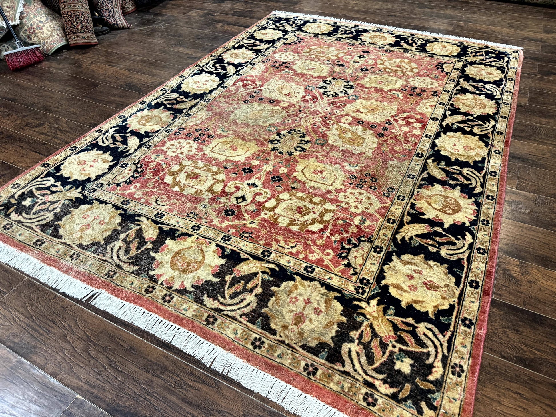 Indian Agra Rug 6x9, Allover Pattern, Traditional Wool Oriental Carpet - Nuvé