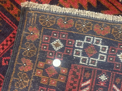 Afghan Rug 3x7, Balouch Carpet, Tribal Rug, Red, New - Nuvé