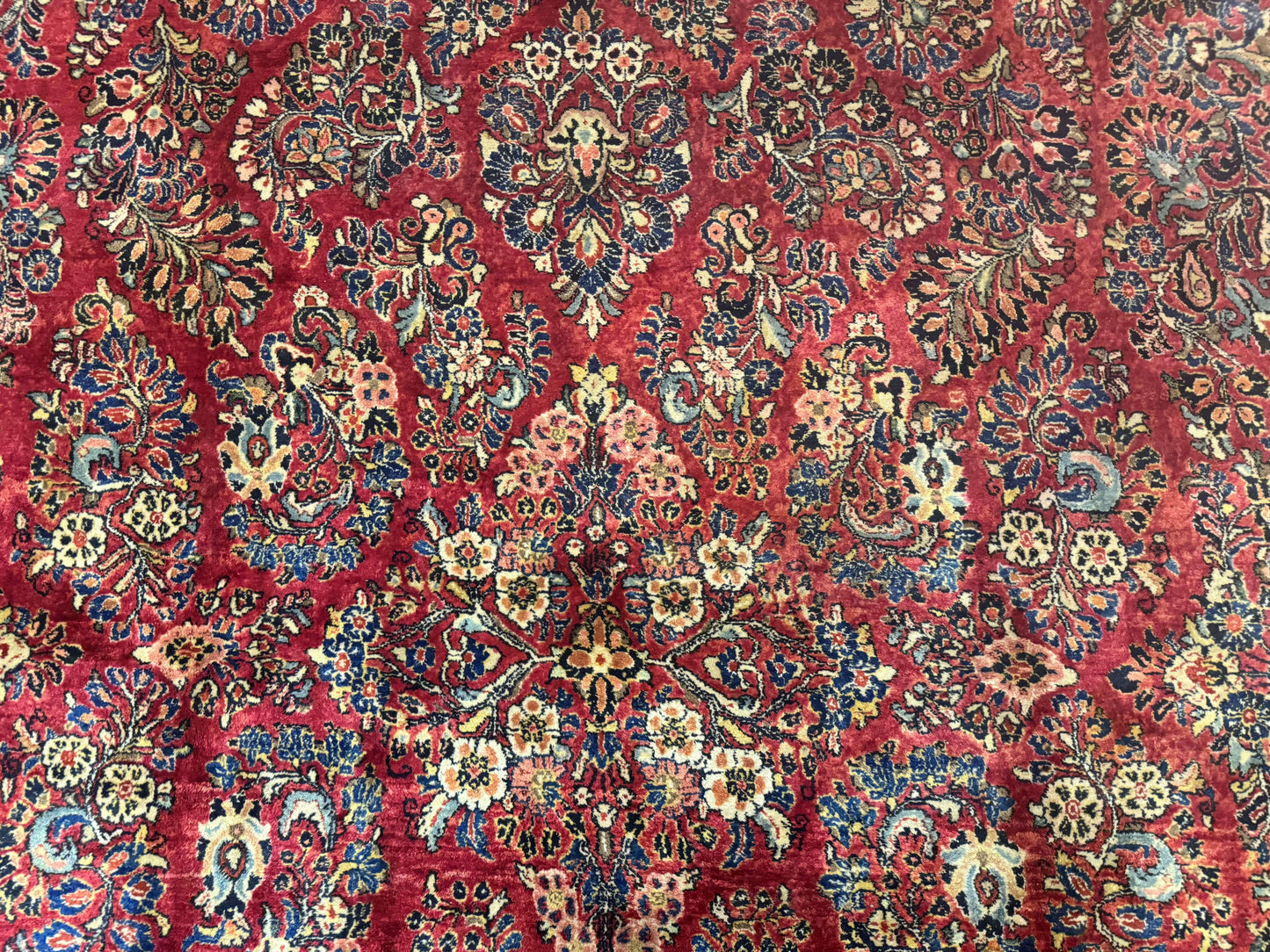 Persian Sarouk Rug 10x18, Palace Size Antique Persian Carpet, Wool, Red, Floral, Handmade Traditional Persian Rug, Extra Large Rug - Nuvé