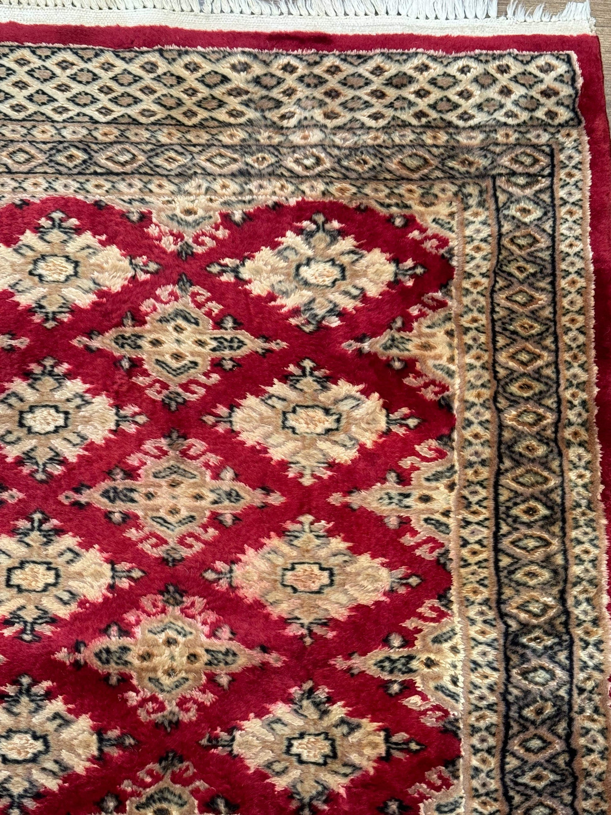 Pakistani Runner Rug 2.8 x 7.6, Red Turkoman Bokhara Runner - Nuvé