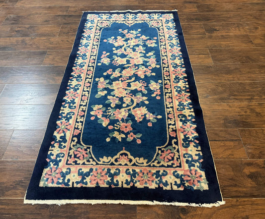 Chinese Rug 3x6, Peking Rug, Blue Chinese Wool Rug, Fete Rug - Nuvé
