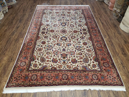 6x9 Top Quality Handmade Wool Area Rug Floral Allover Carpet Veg Dyes Beige - Nuvé