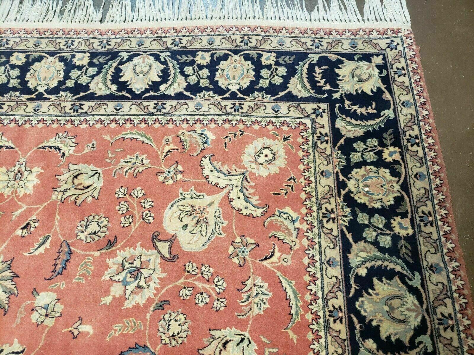 6' X 9' Vintage Fine Oriental Floral Handmade Wool Rug Vegetable Dyes Red Nice - Nuvé
