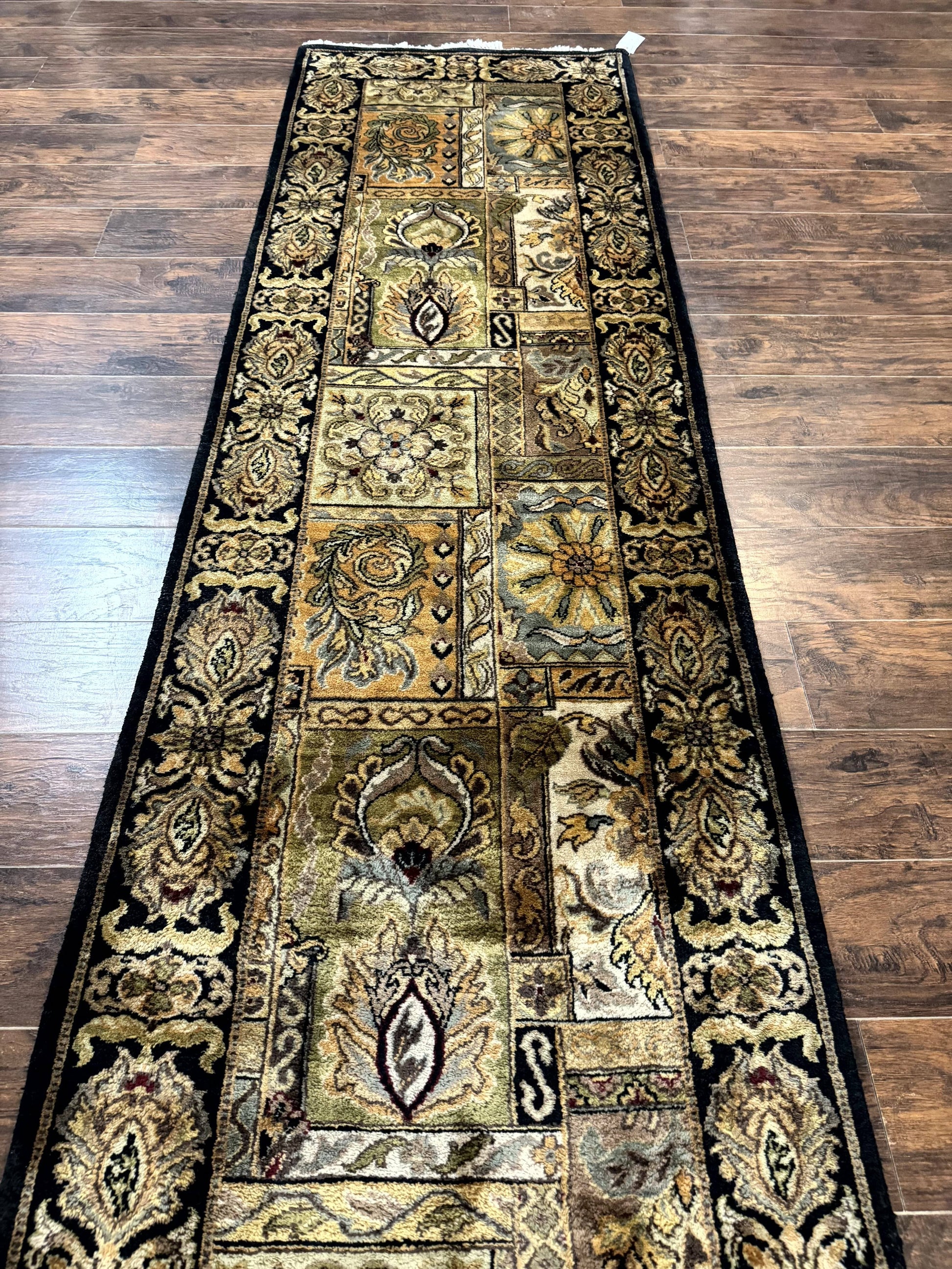 Indian Runner Rug 3x14, Panel Design, Oriental Carpet for Hallway - Nuvé