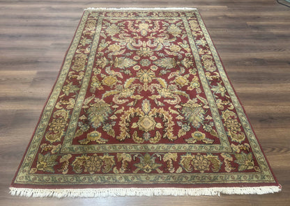 Indo Persian Mahal Rug 4x6, Floral Allover Pattern, Maroon - Nuvé